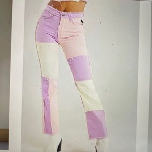 NWT Jaded London Pastel Patchwork Jeans